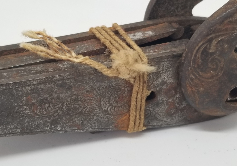 OSMANLI DÖNEMİ RUM USTA DAMGALI VE SMYRNE YAZILI ÇİFT DOLMA TÜFEK HOROZU - MEKANİZMASI