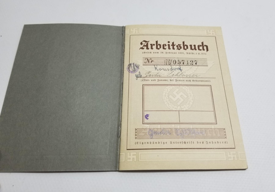 2. DÜNYA SAVAŞI DÖNEMİ NADİR NAZİ ÇALIŞMA KARTI