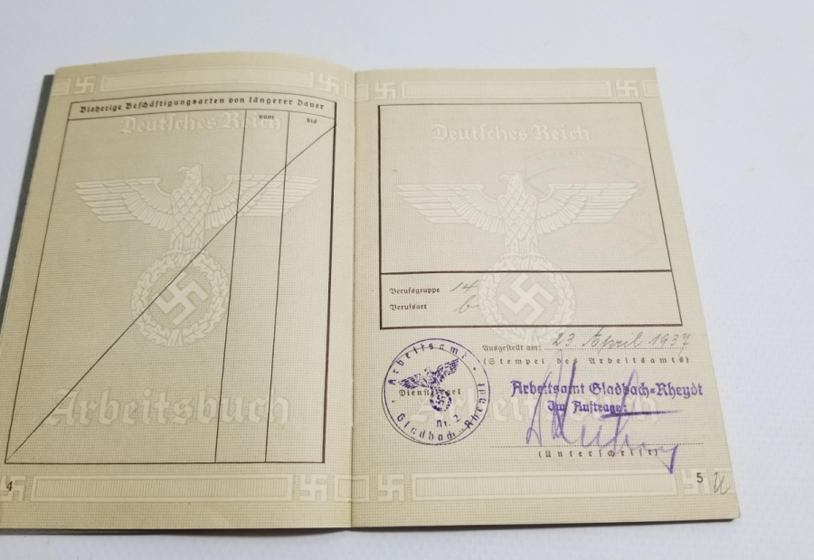 2. DÜNYA SAVAŞI DÖNEMİ NADİR NAZİ ÇALIŞMA KARTI