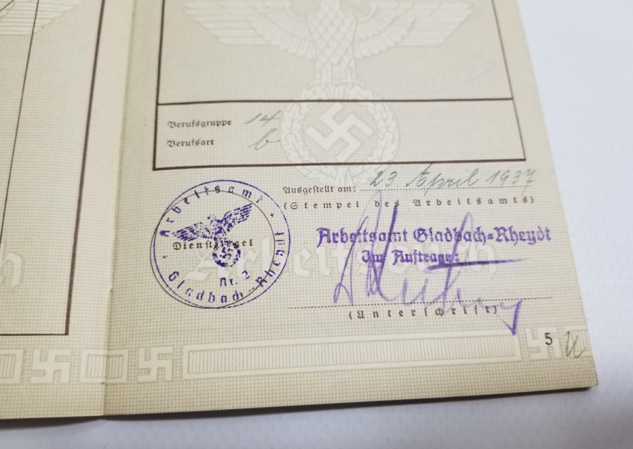 2. DÜNYA SAVAŞI DÖNEMİ NADİR NAZİ ÇALIŞMA KARTI