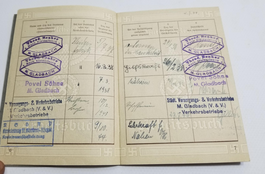 2. DÜNYA SAVAŞI DÖNEMİ NADİR NAZİ ÇALIŞMA KARTI