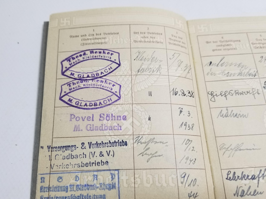 2. DÜNYA SAVAŞI DÖNEMİ NADİR NAZİ ÇALIŞMA KARTI