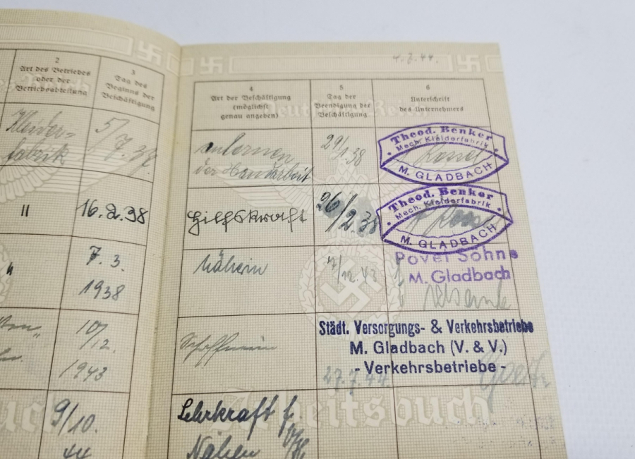 2. DÜNYA SAVAŞI DÖNEMİ NADİR NAZİ ÇALIŞMA KARTI