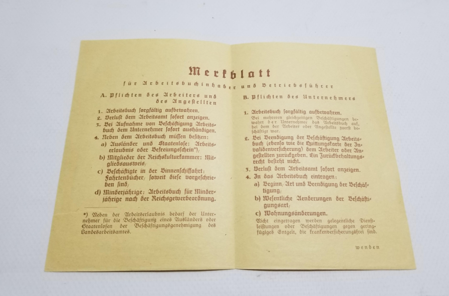 2. DÜNYA SAVAŞI DÖNEMİ ALMAN TÜTÜN PERAKENDECİLERİ İÇİN HAZIRLANMIŞ BROŞÜR
