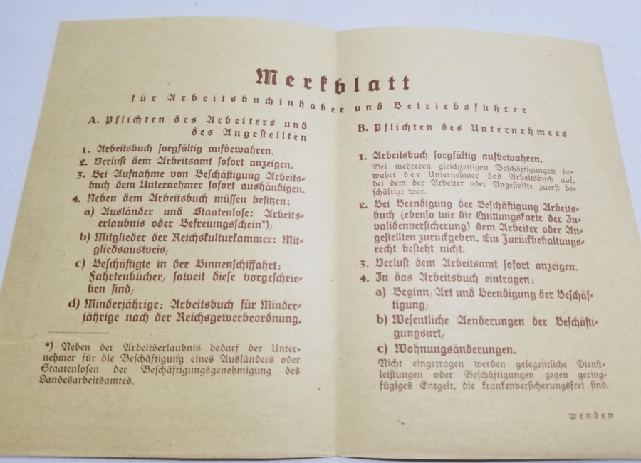 2. DÜNYA SAVAŞI DÖNEMİ ALMAN TÜTÜN PERAKENDECİLERİ İÇİN HAZIRLANMIŞ BROŞÜR