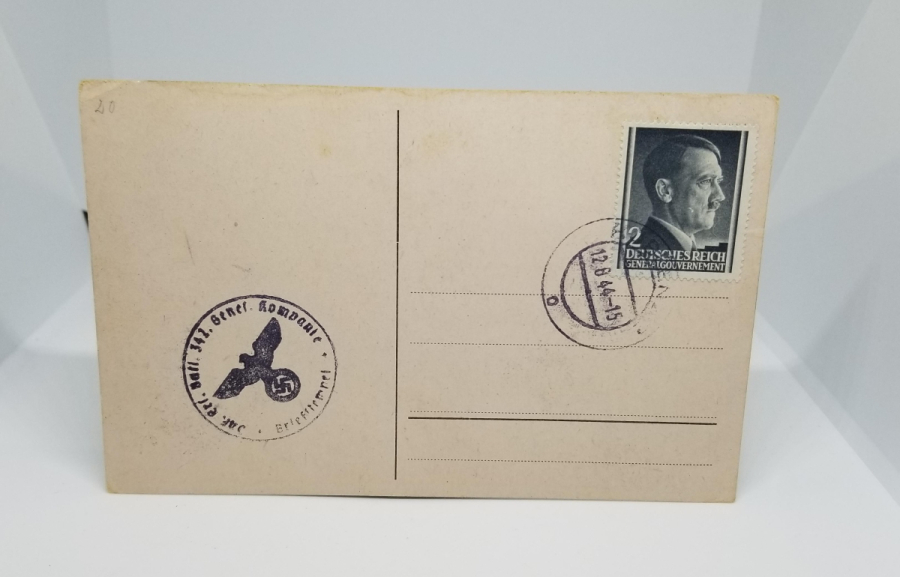 ÜZERİ GAMALI HAÇ DAMGALI VE PULLU 2. DÜNYA SAVAŞI DÖNEMİ KARTPOSTAL