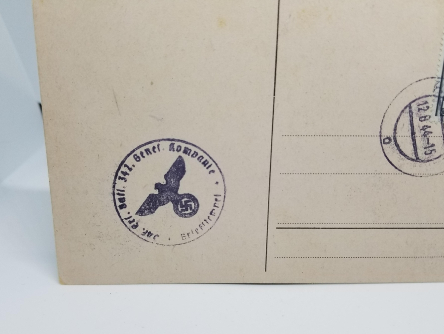 ÜZERİ GAMALI HAÇ DAMGALI VE PULLU 2. DÜNYA SAVAŞI DÖNEMİ KARTPOSTAL