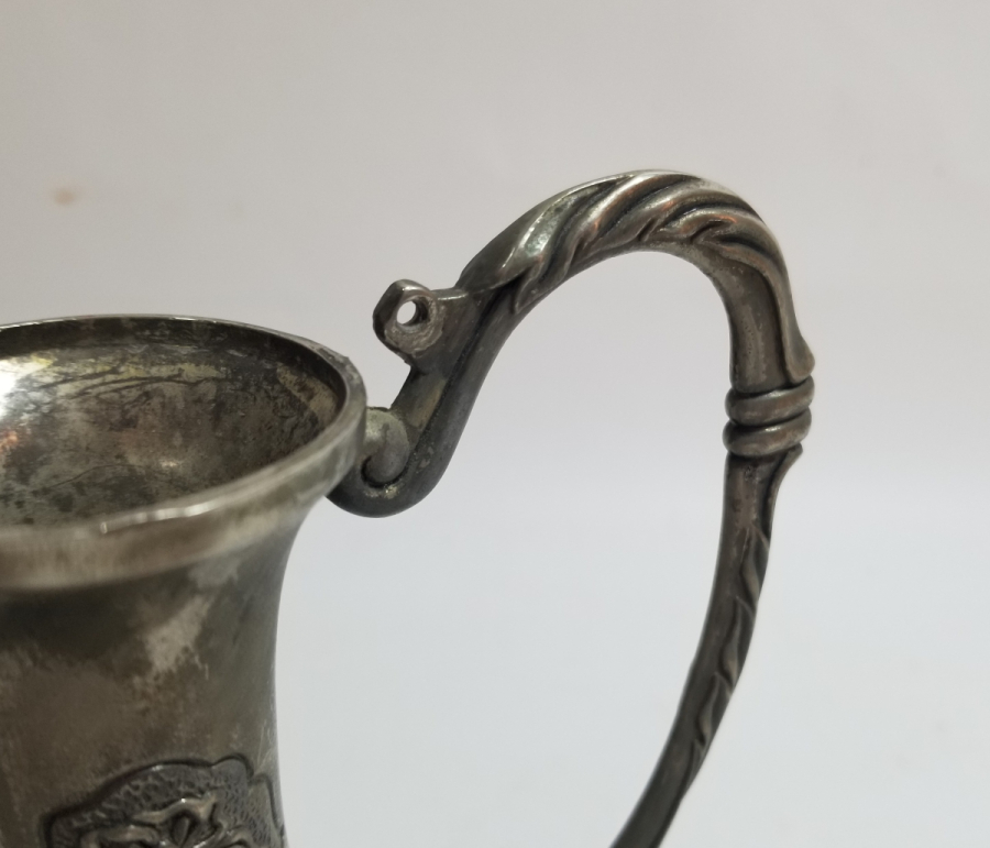 GÜMÜŞ KAPLAMA DEKORATİF SÜRAHİ FORMLU MASA ÜSTÜ OBJESİ