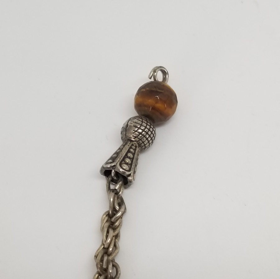 ÜZERİ KAPLAN GÖZÜ TAŞLI GÜMÜŞ KAPLAMA TESPİH PÜSKÜLÜ