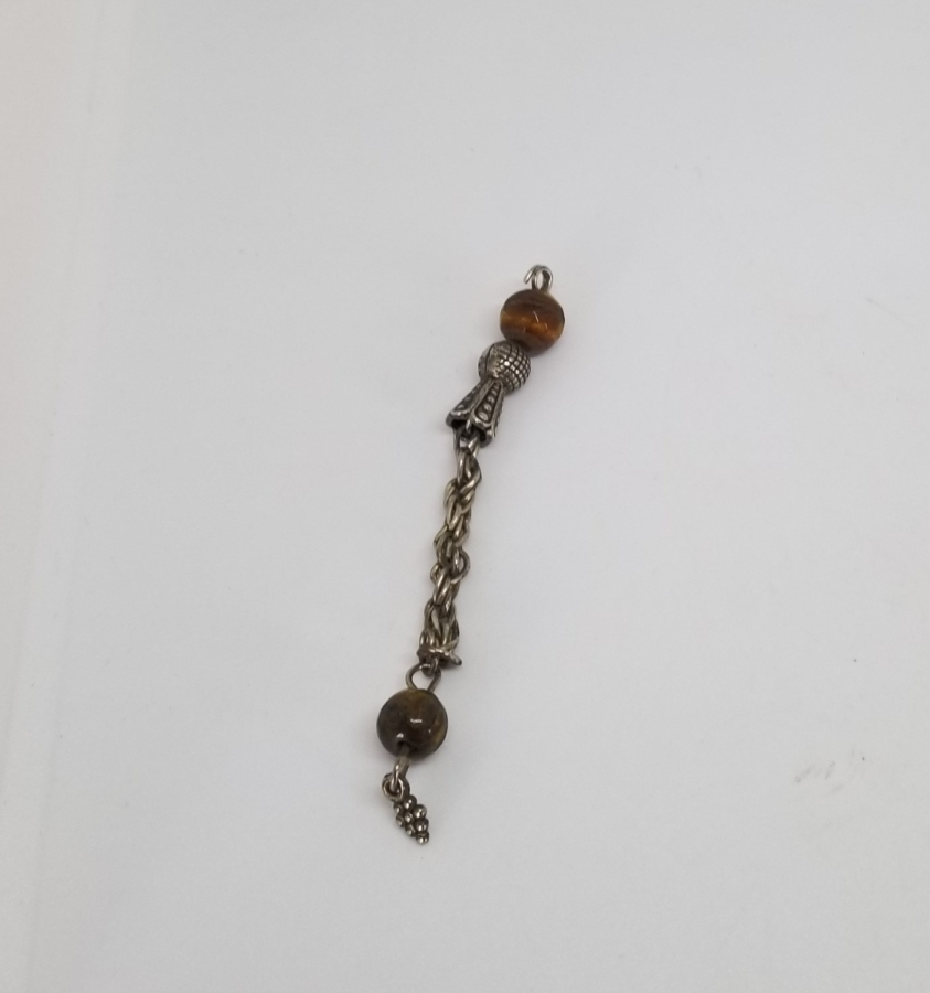 ÜZERİ KAPLAN GÖZÜ TAŞLI GÜMÜŞ KAPLAMA TESPİH PÜSKÜLÜ