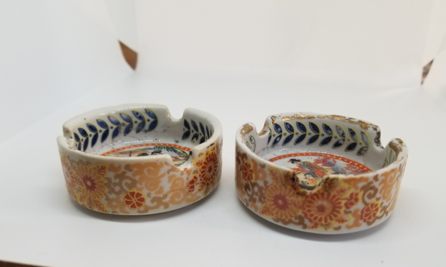 ANTİKA ÇİFT PORSELEN KÜLLÜK