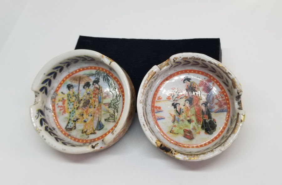 ANTİKA ÇİFT PORSELEN KÜLLÜK