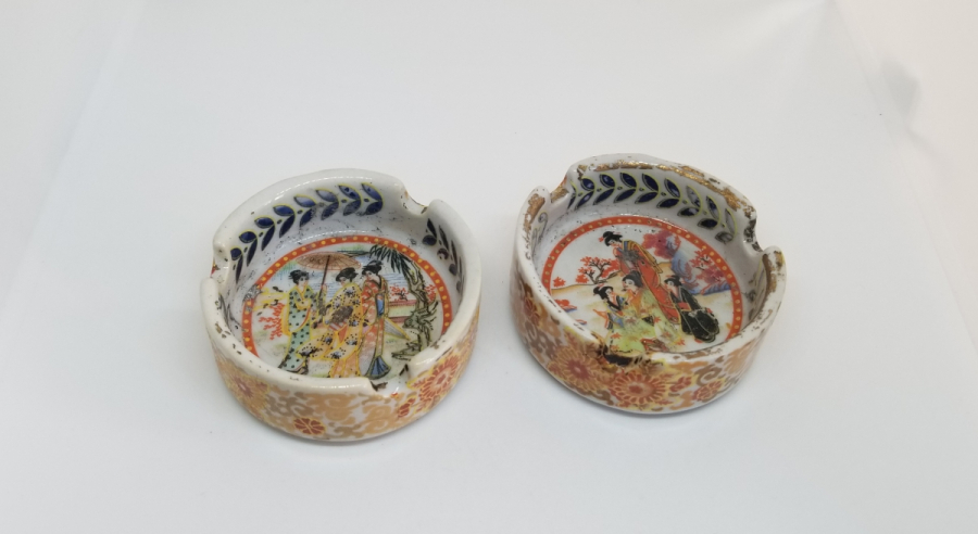 ANTİKA ÇİFT PORSELEN KÜLLÜK