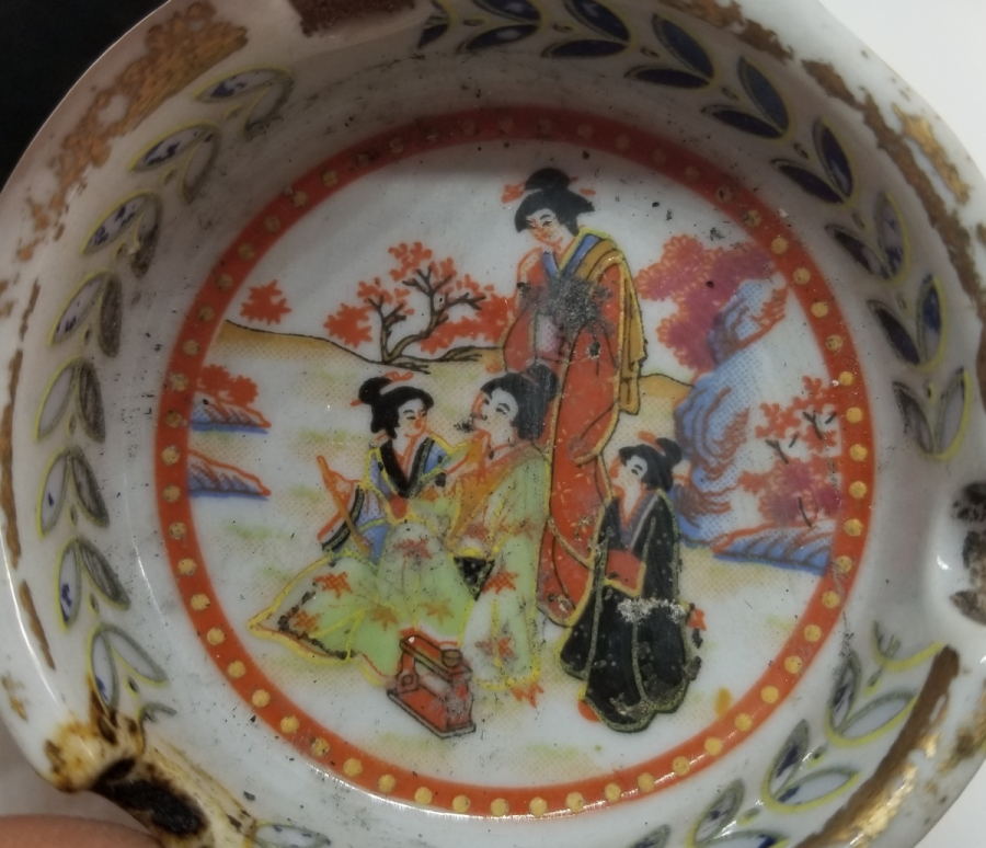 ANTİKA ÇİFT PORSELEN KÜLLÜK