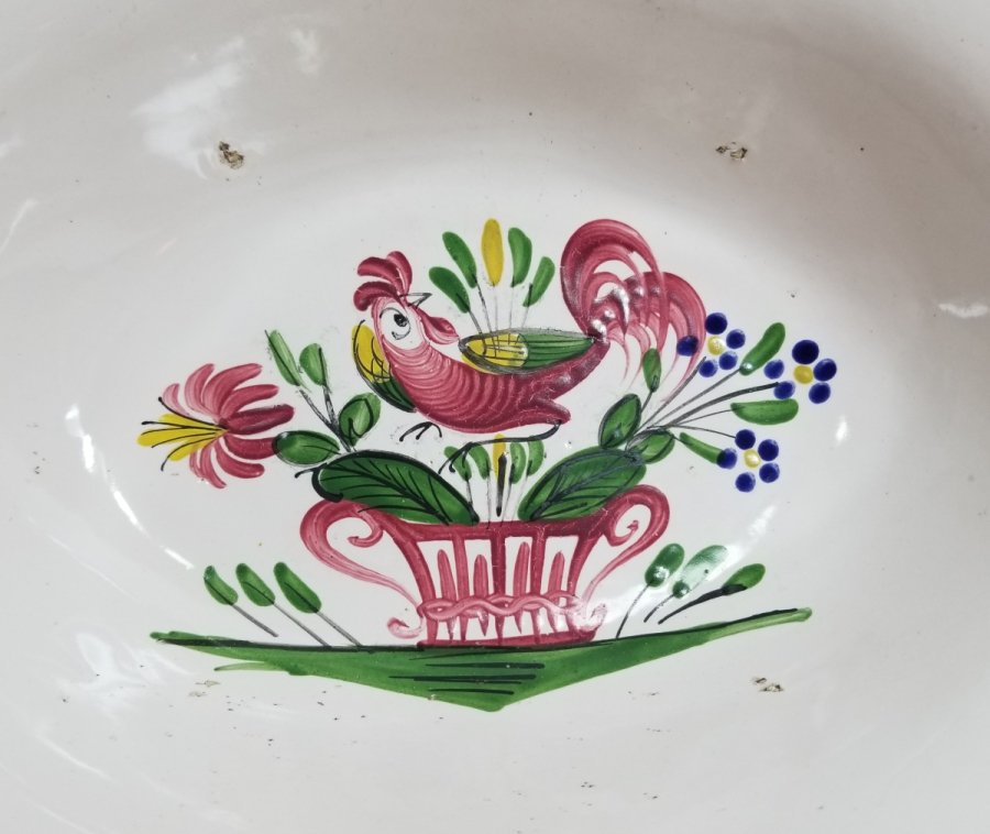 OSMANLI DÖNEMİ PORSELEN HOROZLU BERBER TASI