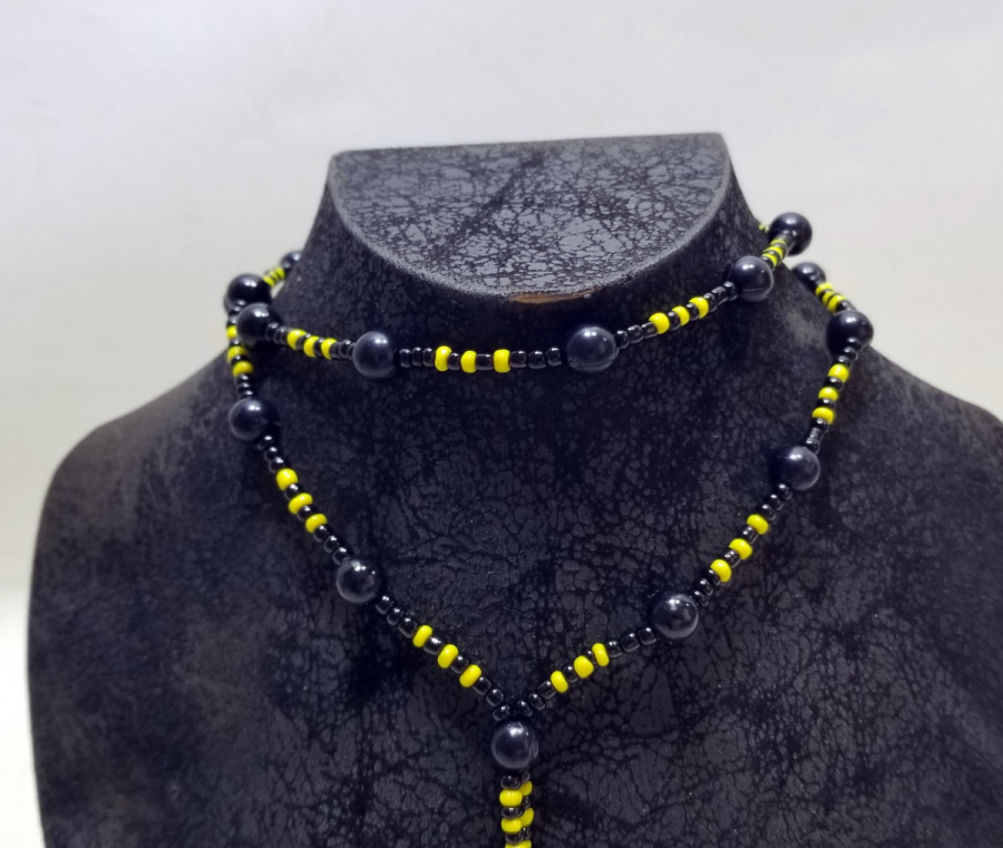 BÜYÜK BOY ANTİKA BONCUK İŞİ KOLYE