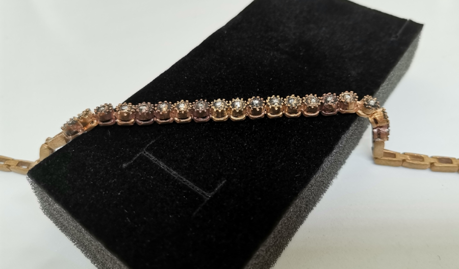 ÜZERİ ELMAS TAŞLI ÖZEL YAPIM BİLEZİK - BİLEKLİK