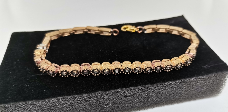 ÜZERİ ELMAS TAŞLI ÖZEL YAPIM BİLEZİK - BİLEKLİK