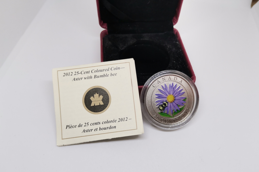 ORİJİNAL KUTUSUNDA GÜMÜŞ KAPLAMA HATIRA KANADA 25 CENT