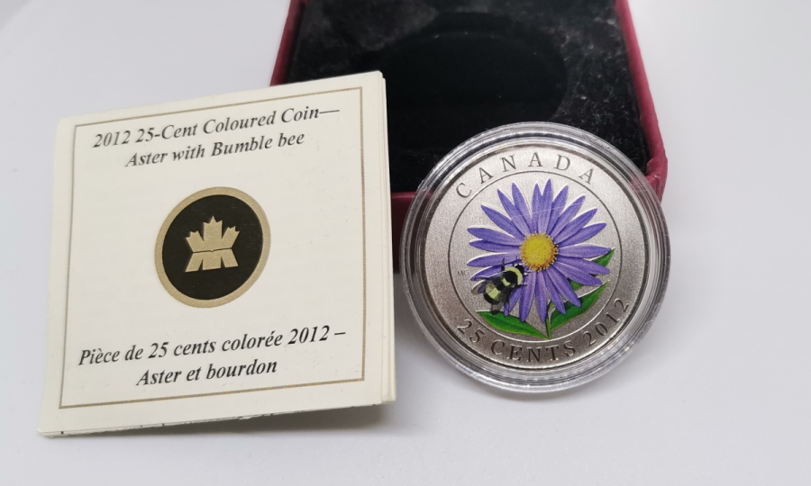 ORİJİNAL KUTUSUNDA GÜMÜŞ KAPLAMA HATIRA KANADA 25 CENT