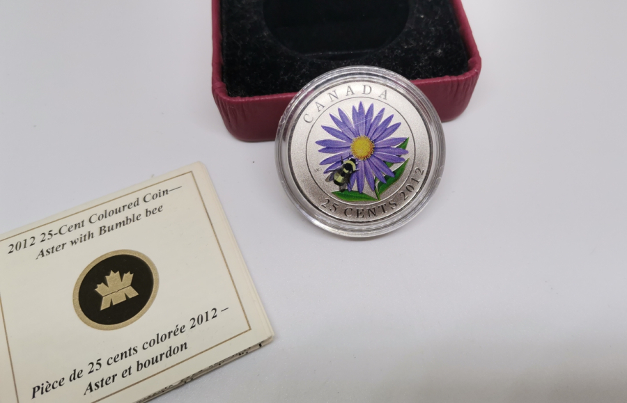 ORİJİNAL KUTUSUNDA GÜMÜŞ KAPLAMA HATIRA KANADA 25 CENT