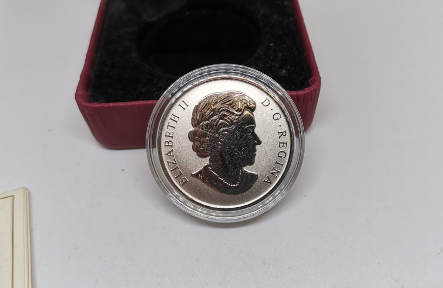 ORİJİNAL KUTUSUNDA GÜMÜŞ KAPLAMA HATIRA KANADA 25 CENT