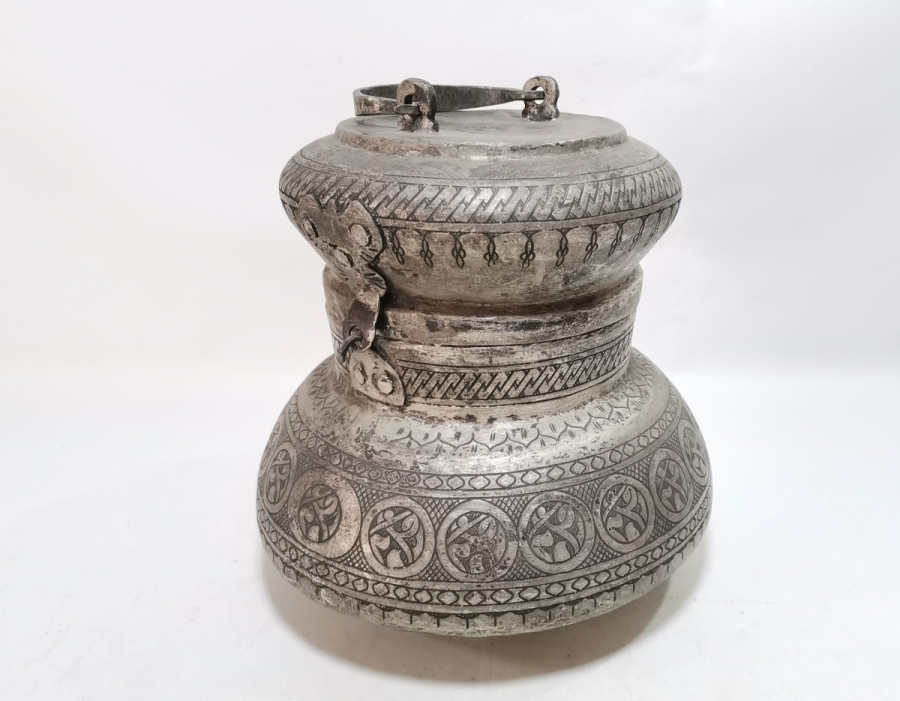 ÜZERİ OSMANLICA YAZILI MUĞLA KAVAKLIDERE İŞİ ÖZEL YAPIM BAKIR YAĞ DEPMESİ