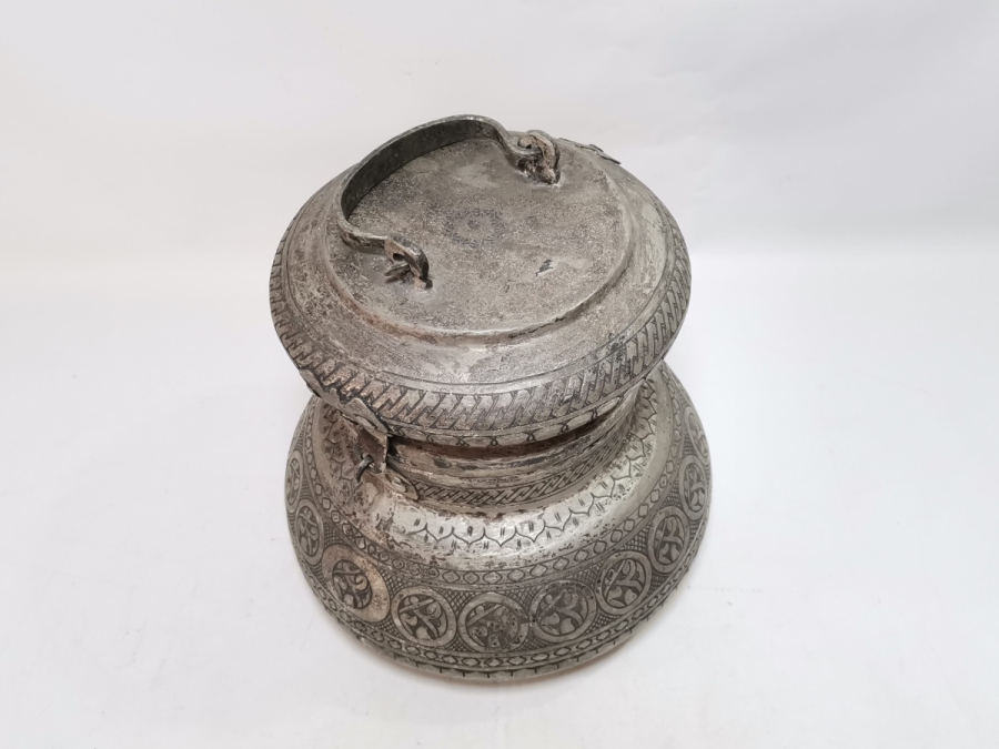 ÜZERİ OSMANLICA YAZILI MUĞLA KAVAKLIDERE İŞİ ÖZEL YAPIM BAKIR YAĞ DEPMESİ