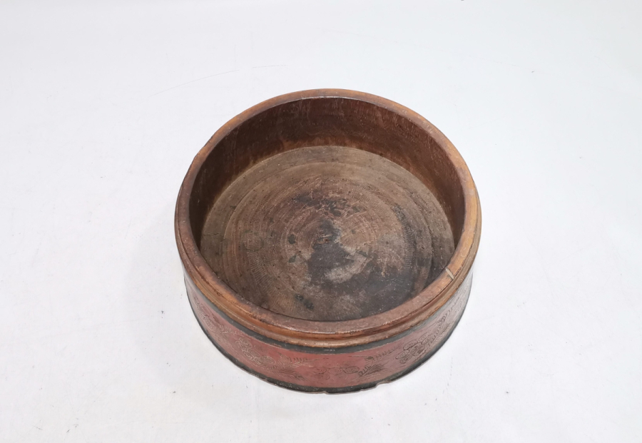 ÜZERİ EL BOYAMA İŞÇİLİKLİ NADİR TİPTE TEKKE İŞİ AHŞAP KASE