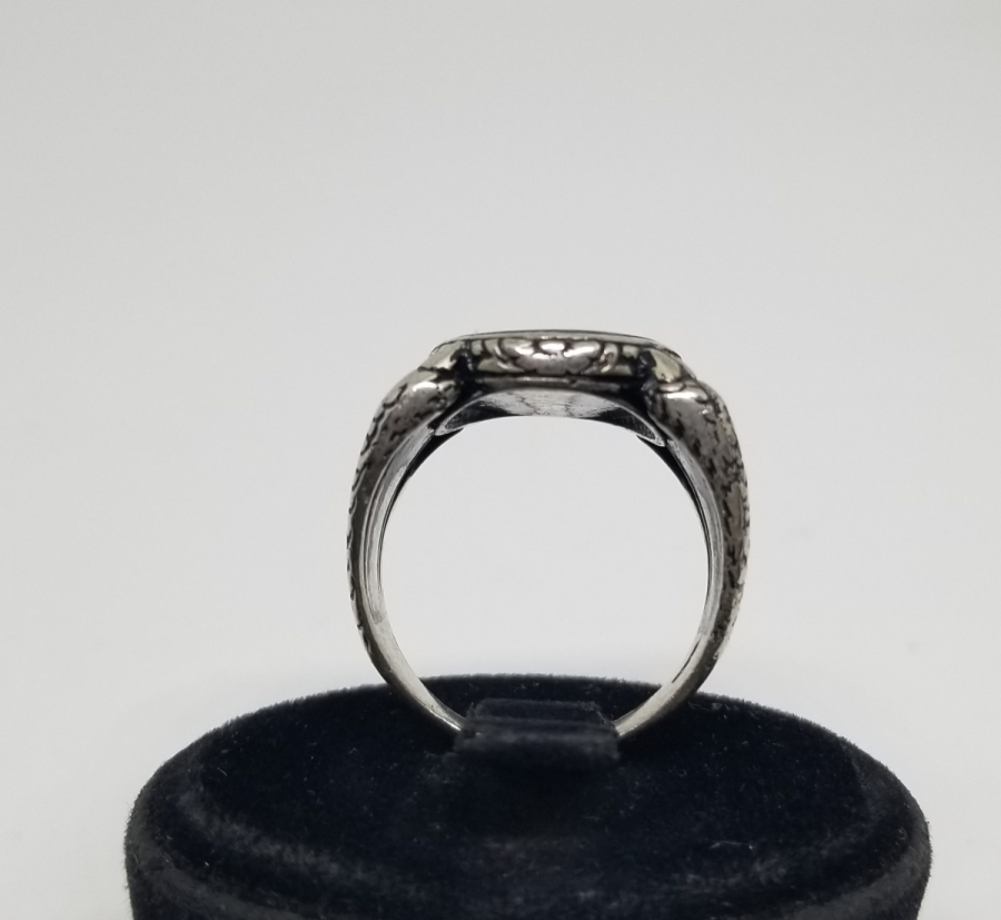 KARTAL PENÇESİ FORMUNDA YAPILMIŞ AY YILDIZLI GÜMÜŞ YÜZÜK