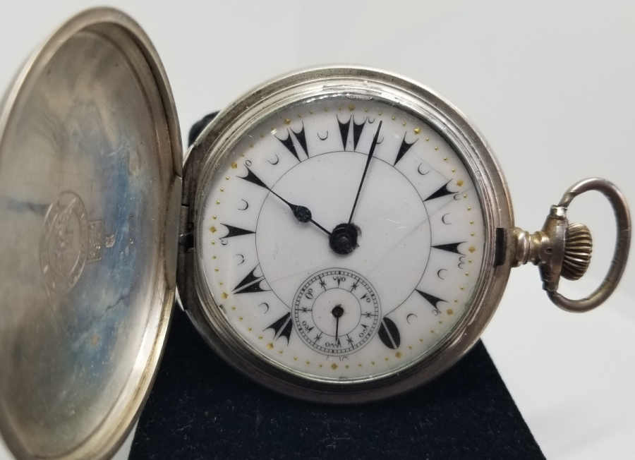 KADRANI ALTIN BEZELİ ÖZEL YAPIM AVCI KASA LONGINES CEP SAATİ