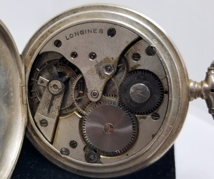 KADRANI ALTIN BEZELİ ÖZEL YAPIM AVCI KASA LONGINES CEP SAATİ