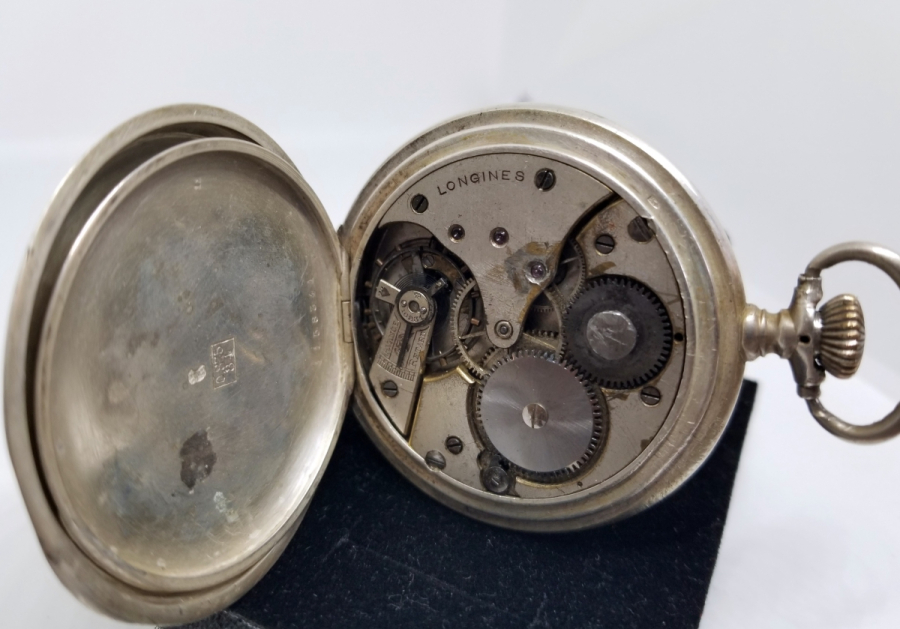 KADRANI ALTIN BEZELİ ÖZEL YAPIM AVCI KASA LONGINES CEP SAATİ