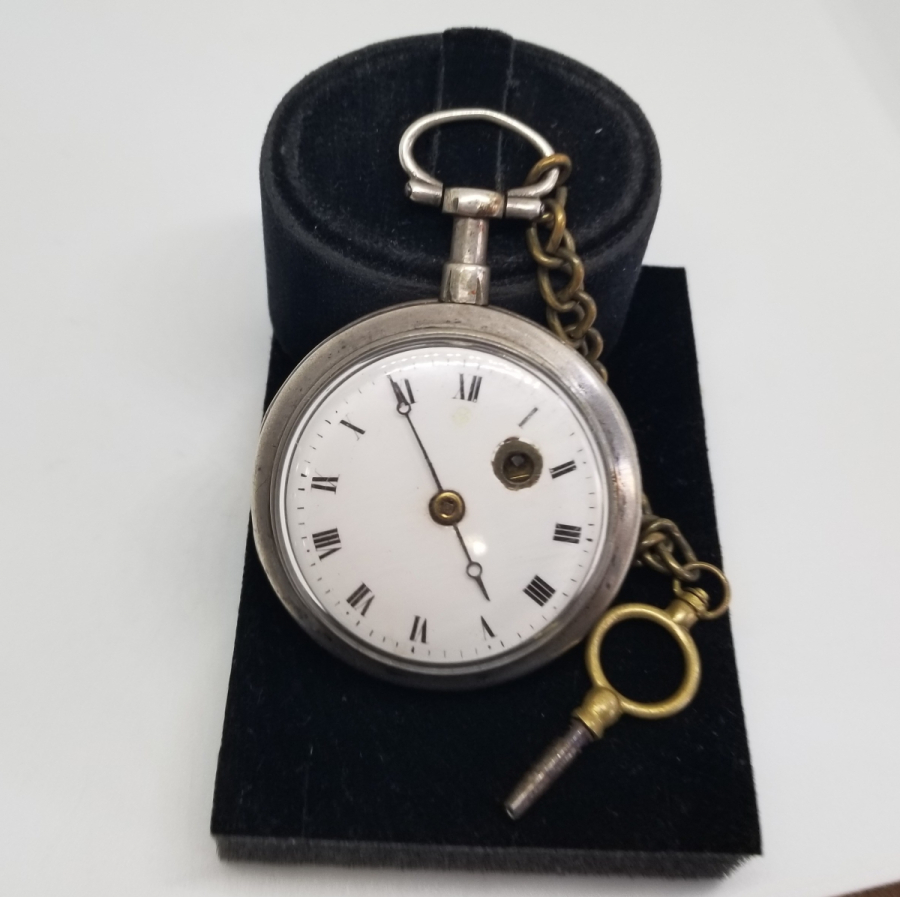 NADİR TİPTE GÜMÜŞ KASA ÖNDEN KURMALI ÖZEL YAPIM PRIOR CEP SAATİ