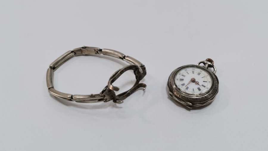 OSMANLI DÖNEMİ ÖZEL YAPIM GÜMÜŞ APARATIYLA KOL - CEP SAATİ