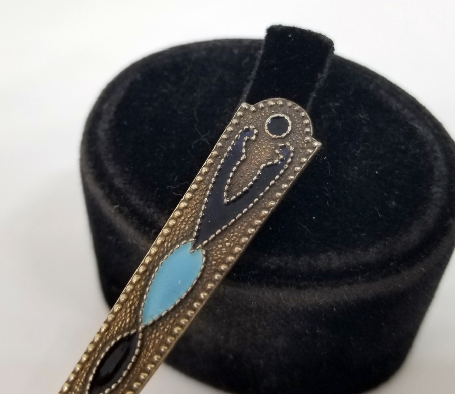 ORAK ÇEKİÇ DAMGALI ANTİKA MİNELİ RUS GÜMÜŞ PEYNİR ÇATALI