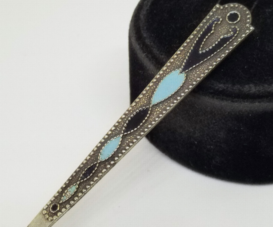 ORAK ÇEKİÇ DAMGALI ANTİKA MİNELİ RUS GÜMÜŞ PEYNİR ÇATALI