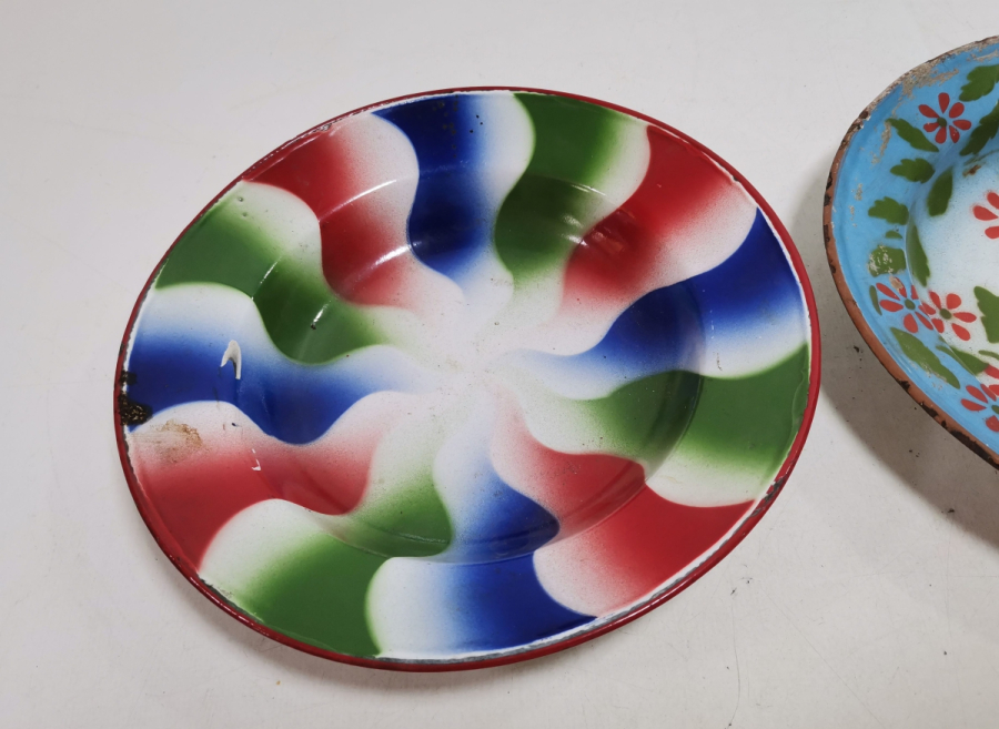 OSMANLI DÖNEMİ 2 ADET EMAYE TABAK