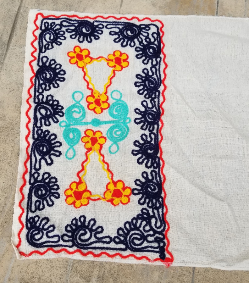 NADİR TİPTE EL YAPIMI SUZANİ YAĞLIK - HAVLU