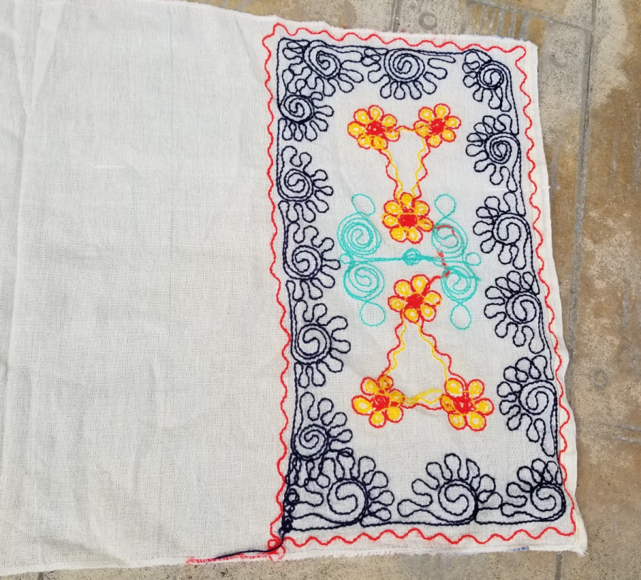 NADİR TİPTE EL YAPIMI SUZANİ YAĞLIK - HAVLU