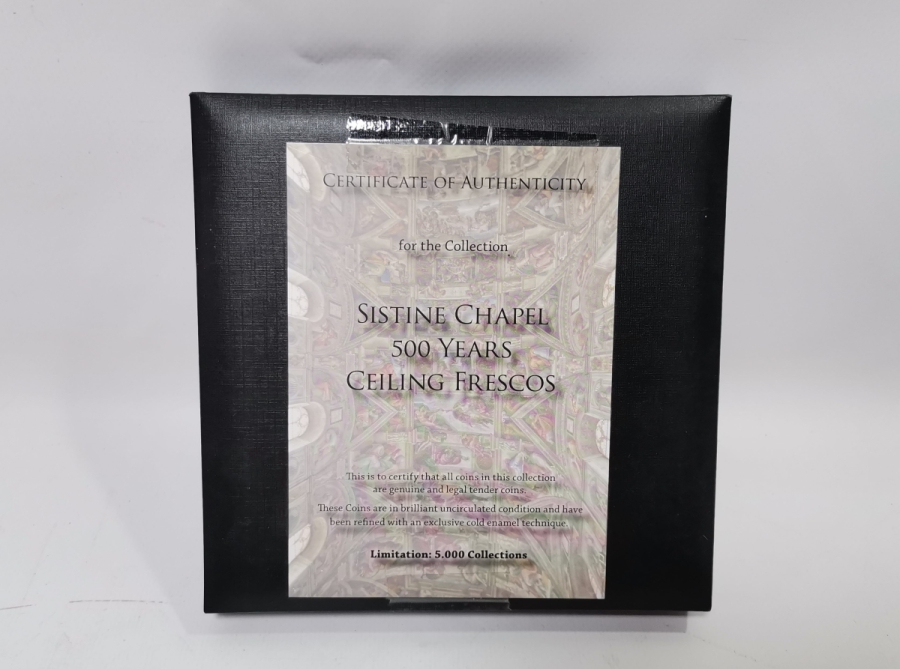 SİSTİNE ŞAPEL'İNİN 500 YILLIK FRENKSLERİ GÖRSELLİ GÜMÜŞ KAPLAMA HATIRA PARA LOTU