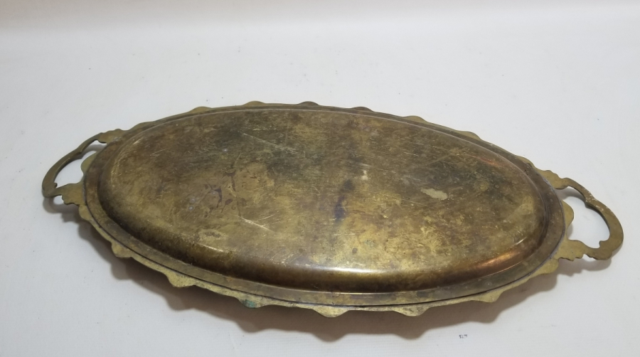 KALEM VE KABARTMA İŞÇİLİKLİ ANTİKA KAHVE TEPSİSİ