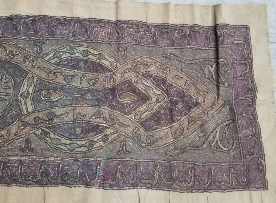 ÜZERİ BEYİT YAZILI OSMANLI DÖNEMİ ESERİ İSTANBUL BÜYÜK BOY İPEK PANO