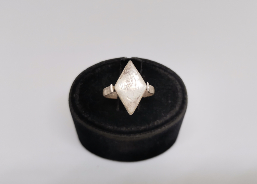 ÜZERİ EBCED HESAPLI ÖZEL YAPIM ANTİKA GÜMÜŞ TILSIM YÜZÜK