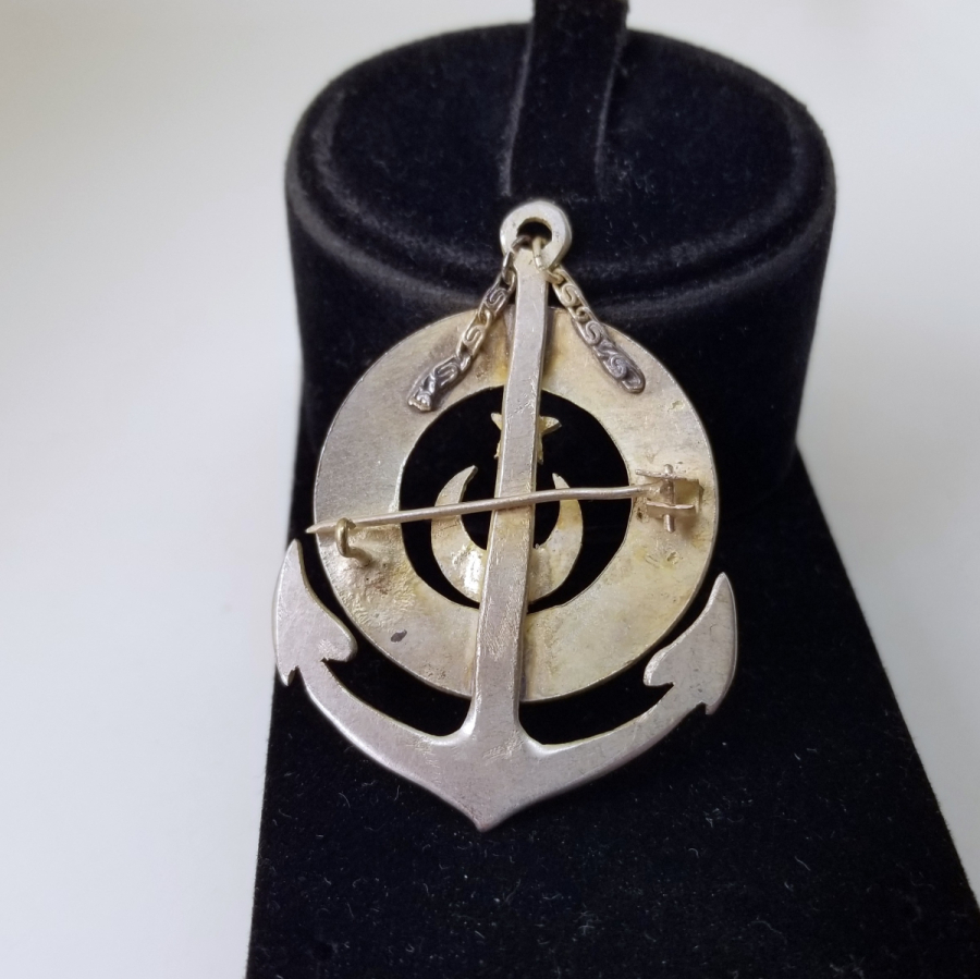 1. DÜNYA SAVAŞI DÖNEMİ NADİR DONANMA-İ OSMANİ MUAVENET-İ MİLLİYE CEMİYETİ KADIKÖY HANIMLAR ŞUBESİ ROZETİ