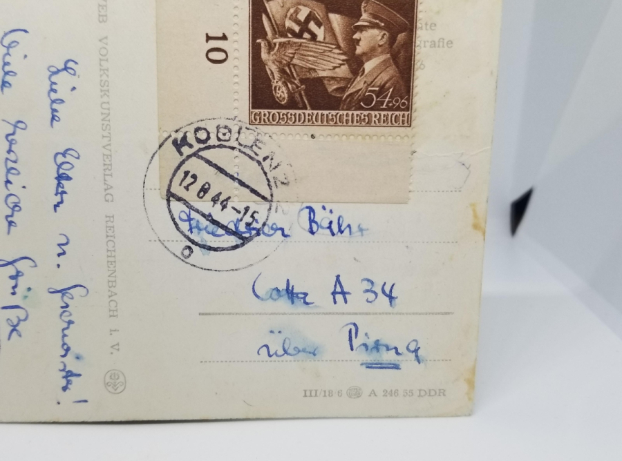 ÜZERİ GAMALI HAÇ DAMGALI VE PULLU 2. DÜNYA SAVAŞI DÖNEMİ NAZİ KARTPOSTAL