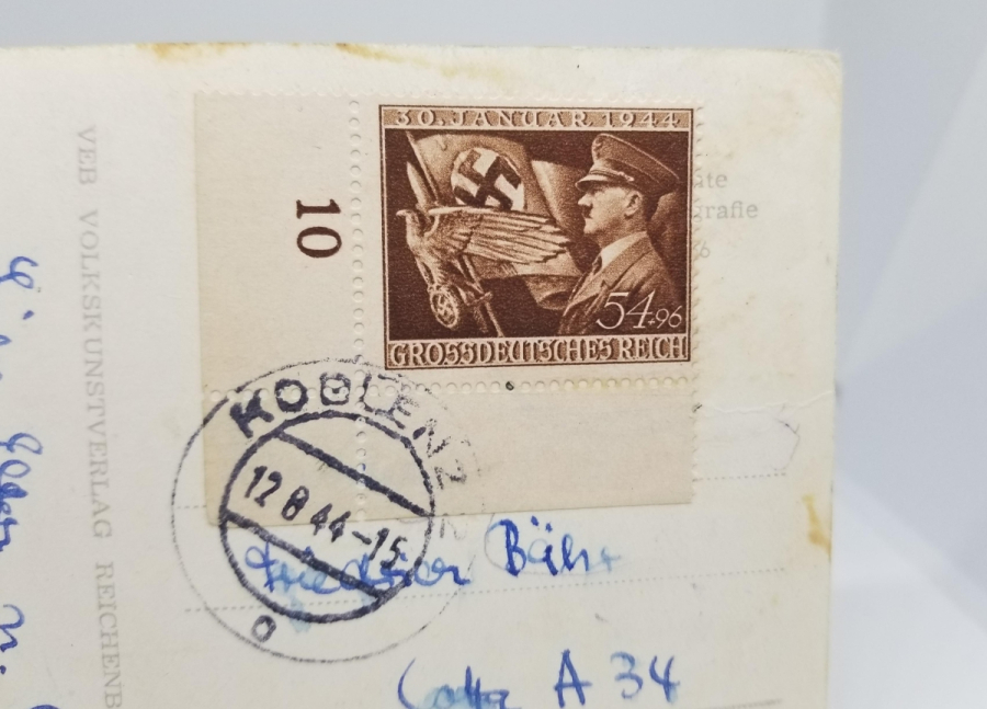 ÜZERİ GAMALI HAÇ DAMGALI VE PULLU 2. DÜNYA SAVAŞI DÖNEMİ NAZİ KARTPOSTAL