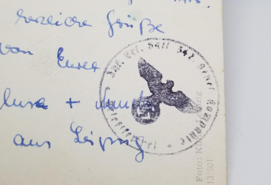 ÜZERİ GAMALI HAÇ DAMGALI VE PULLU 2. DÜNYA SAVAŞI DÖNEMİ NAZİ KARTPOSTAL