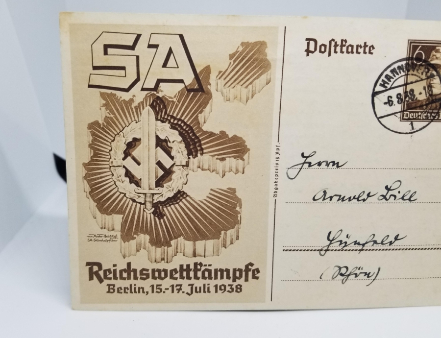 POSTADAN GEÇMİŞ ARKASI YAZILI NAZİ DÖNEMİ NADİR KARTPOSTAL