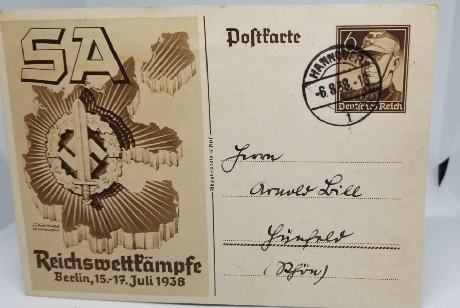 POSTADAN GEÇMİŞ ARKASI YAZILI NAZİ DÖNEMİ NADİR KARTPOSTAL